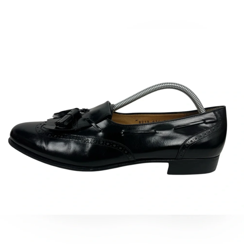 Salvatore Ferragamo Mens 10.5 C Made in Italy Lucas Kiltie Tassel Loafer Black